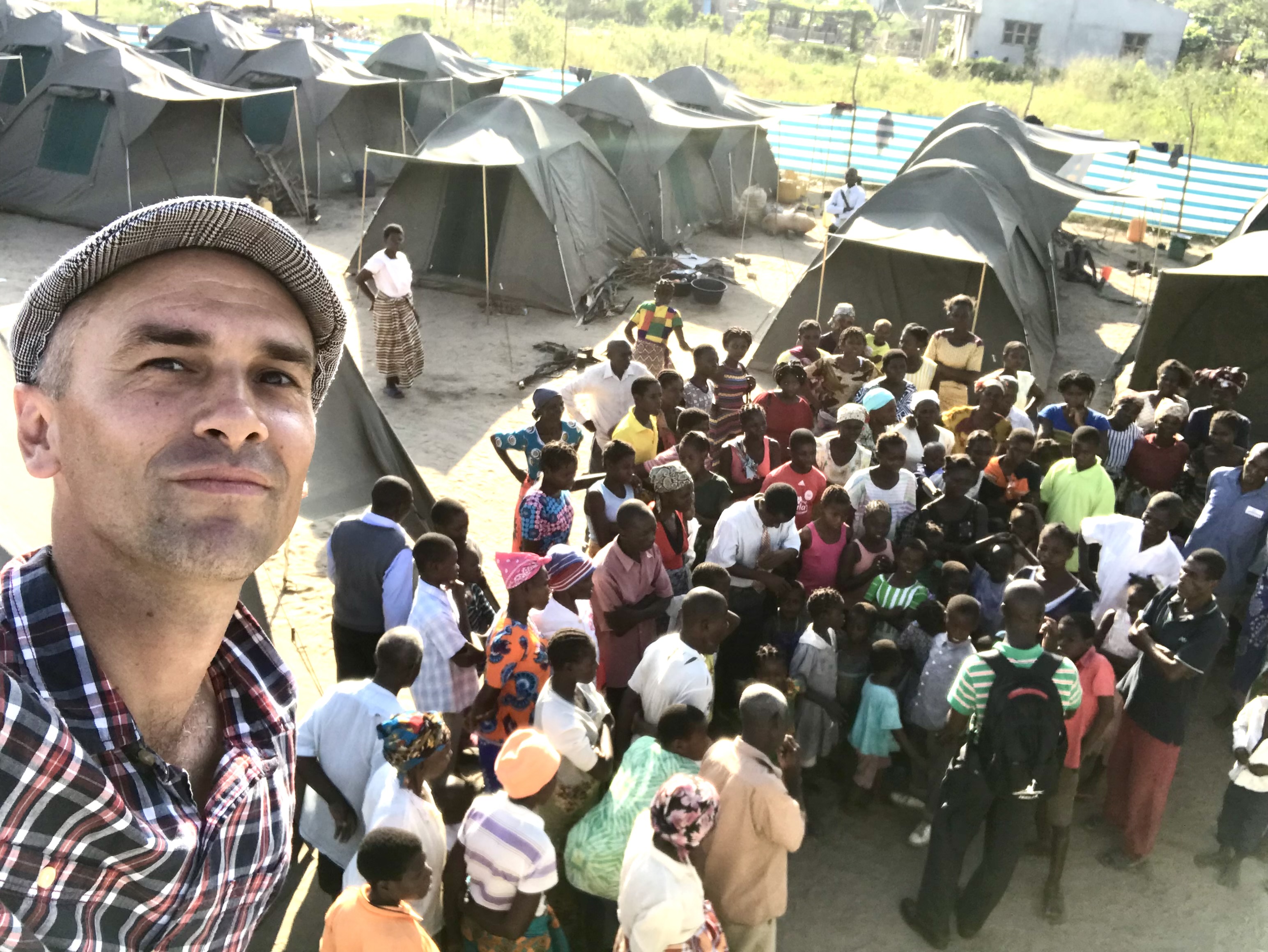 Greg Higgins with local youth in Mozambique